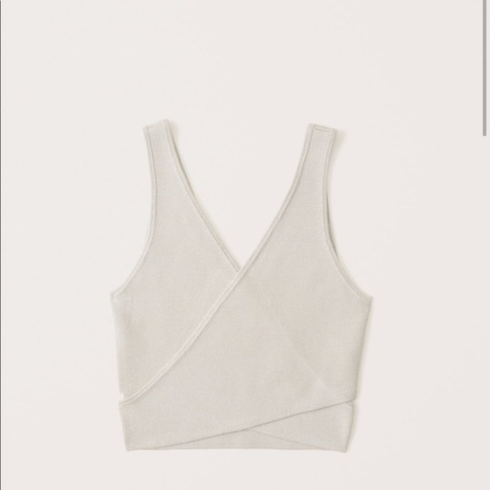 ISO Abercrombie Crossover Wrap Top in Light Tan